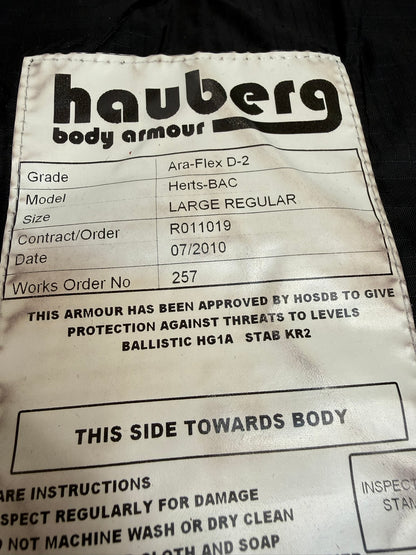Ex Police Hauberg Body Armour Vest LRG-XL Anti Stab & Ballistic HG1A & KR2