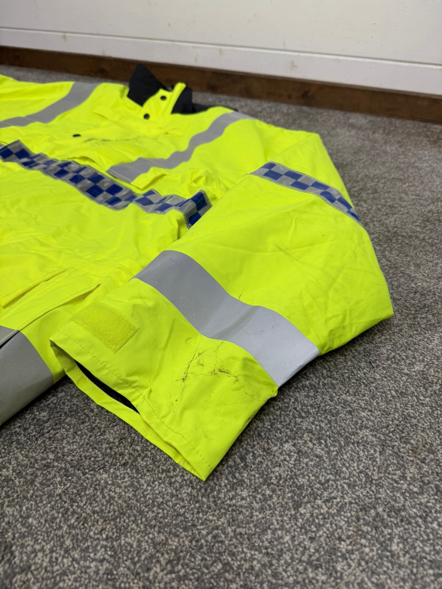 Ex Police Hi-Vis Waterproof Jacket Coat XXXL Quilted Liner Security Riding Work Jacket
