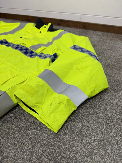 Ex Police Hi-Vis Waterproof Jacket Coat XXXL Quilted Liner Security Riding Work Jacket