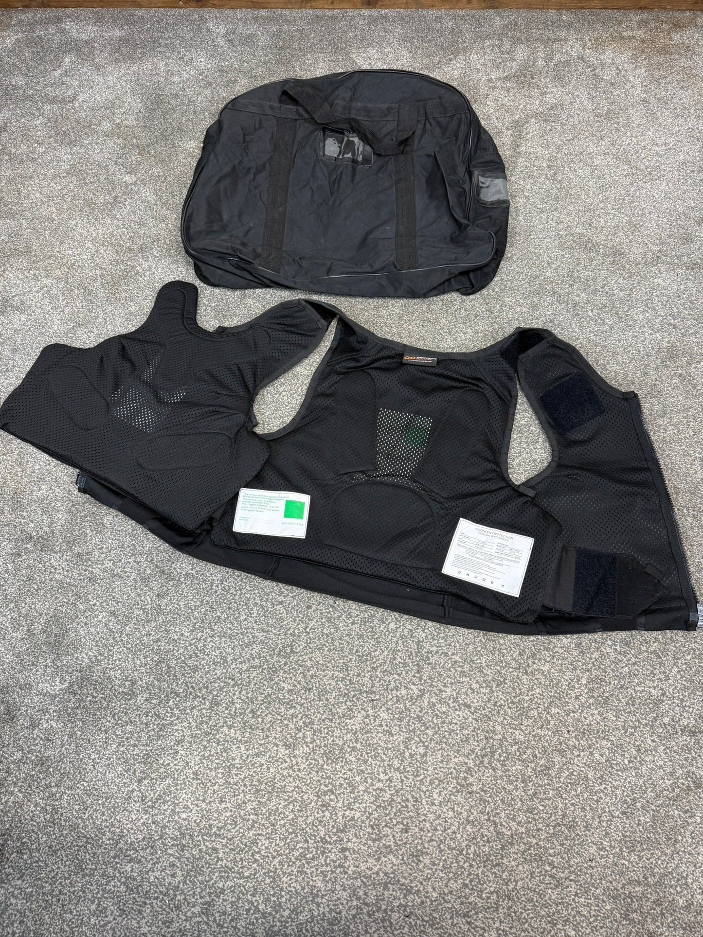 Ex Police Cooneen Body Armour Stab Vest MEDIUM Anti Stab & Ballistic HG1A & KR1 + Bag