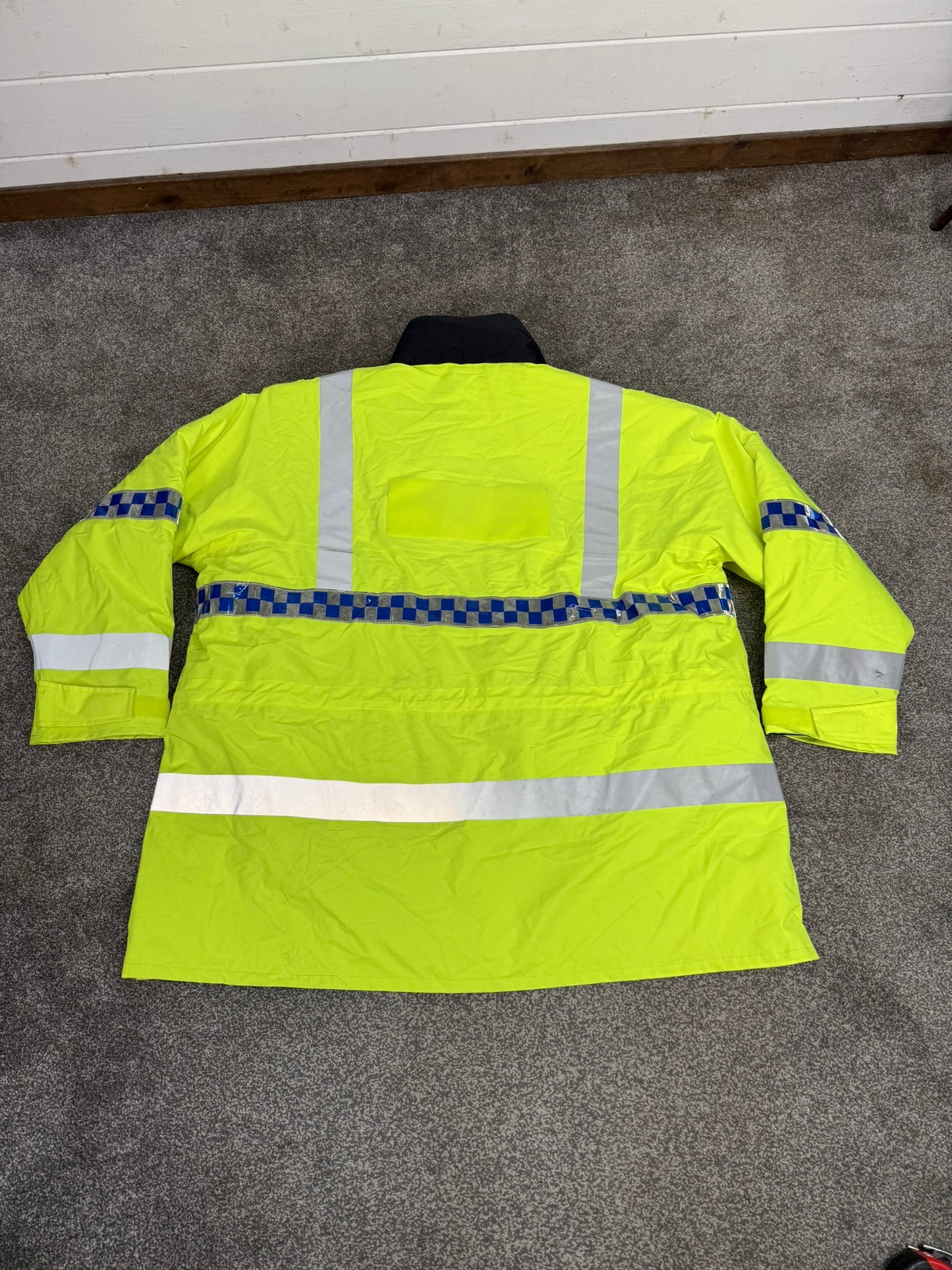 Ex Police Hi-Vis Waterproof Jacket Coat XXXL Quilted Liner Security Riding Work Jacket