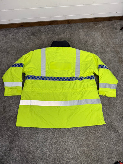 Ex Police Hi-Vis Waterproof Jacket Coat XXXL Quilted Liner Security Riding Work Jacket