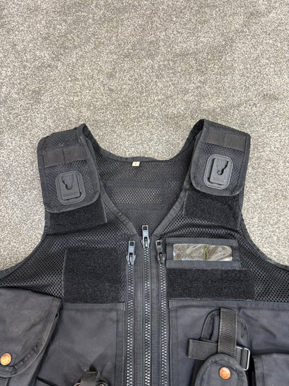 Black Arktis Tac Vest Ex Police Utility Vest & Pouches Security Airsoft - MEDIUM