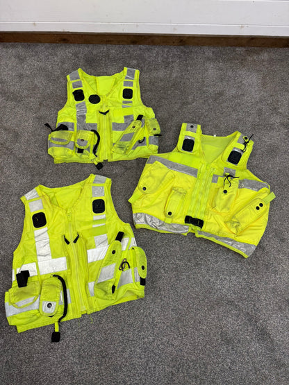 3x Ex Police Hi Vis Utility Tac Vest Job Lot SMALL Security Equipment Patrol Vests