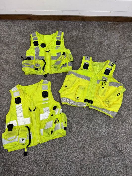 3x Ex Police Hi Vis Utility Tac Vest Job Lot SMALL Security Equipment Patrol Vests