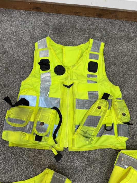 3x Ex Police Hi Vis Utility Tac Vest Job Lot SMALL Security Equipment Patrol Vests