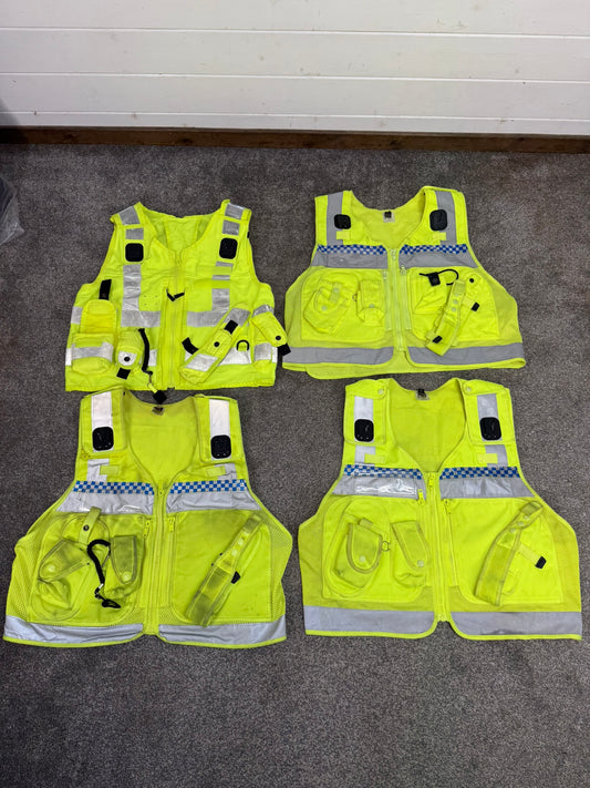 4x Ex Police Utility Tac Vest Job Lot LARGE Security Equipment Patrol Vests