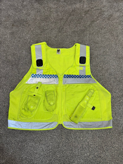 Ex Police Hi-Vis Utility Tac Vest Protec XL Chequered Security Tactical Patrol Vest