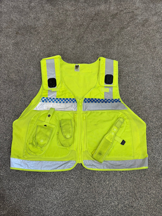 Ex Police Hi-Vis Utility Tac Vest Protec XL Chequered Security Tactical Patrol Vest