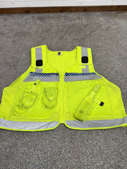 Ex Police Hi-Vis Utility Tac Vest Protec XL Chequered Security Tactical Patrol Vest