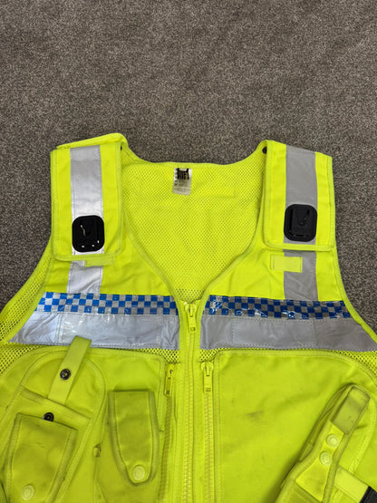 Ex Police Hi-Vis Utility Tac Vest Protec XL Chequered Security Tactical Patrol Vest