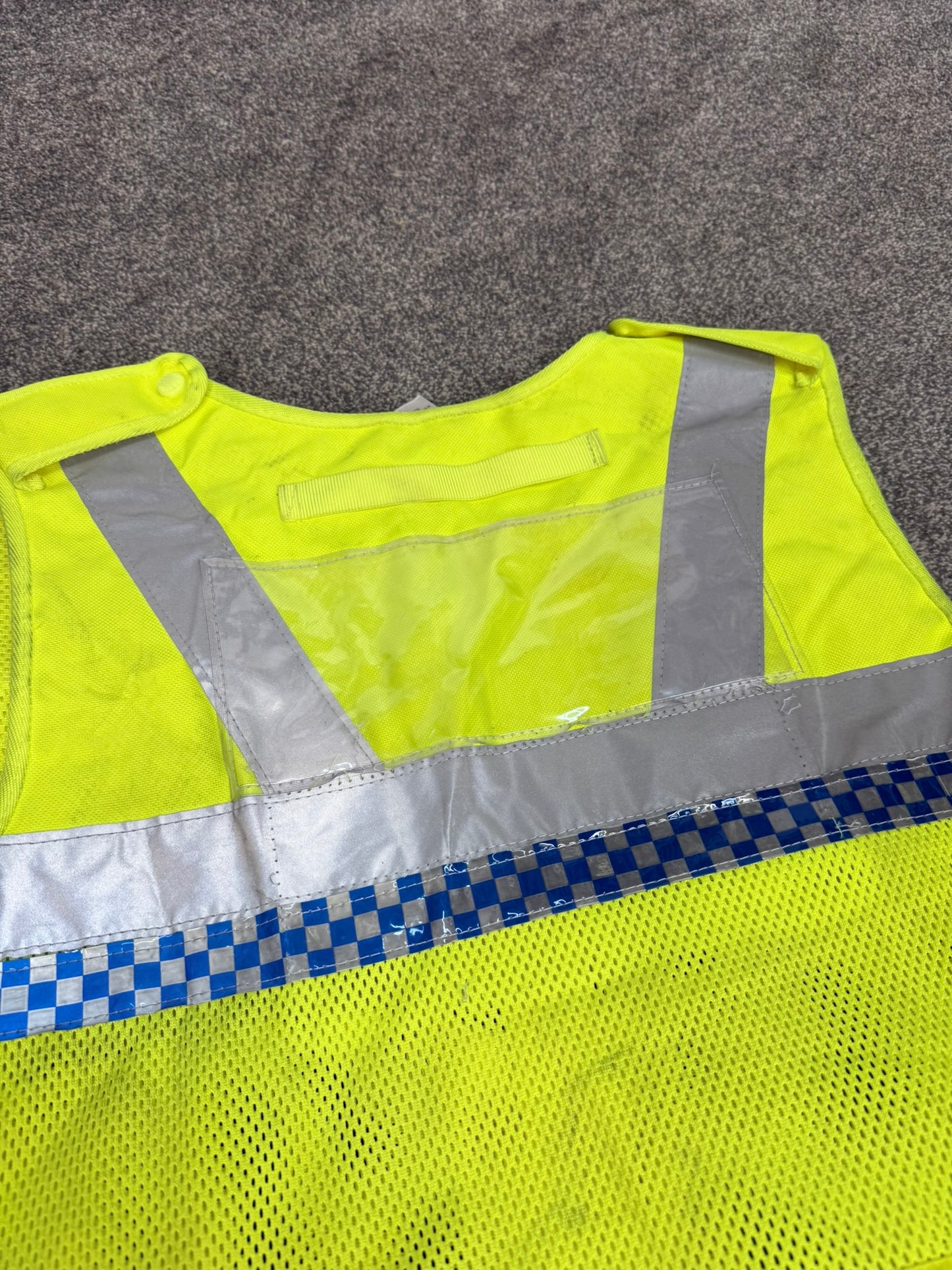 Ex Police Hi-Vis Utility Tac Vest Protec XL Chequered Security Tactical Patrol Vest