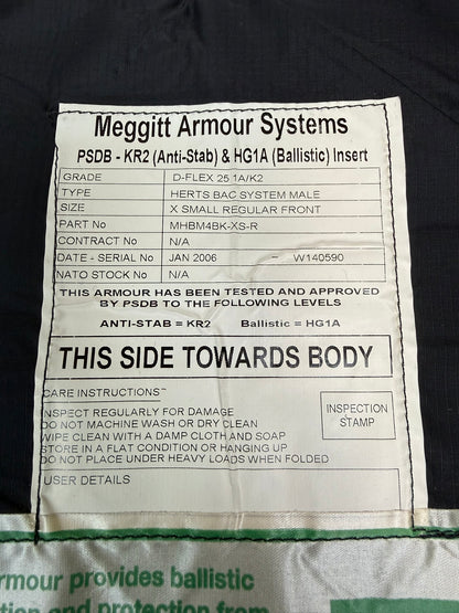 Ex Police Meggitt Yaffy Body Armour Vest Anti Stab & Ballistic HG1A & KR2 X SMALL Security
