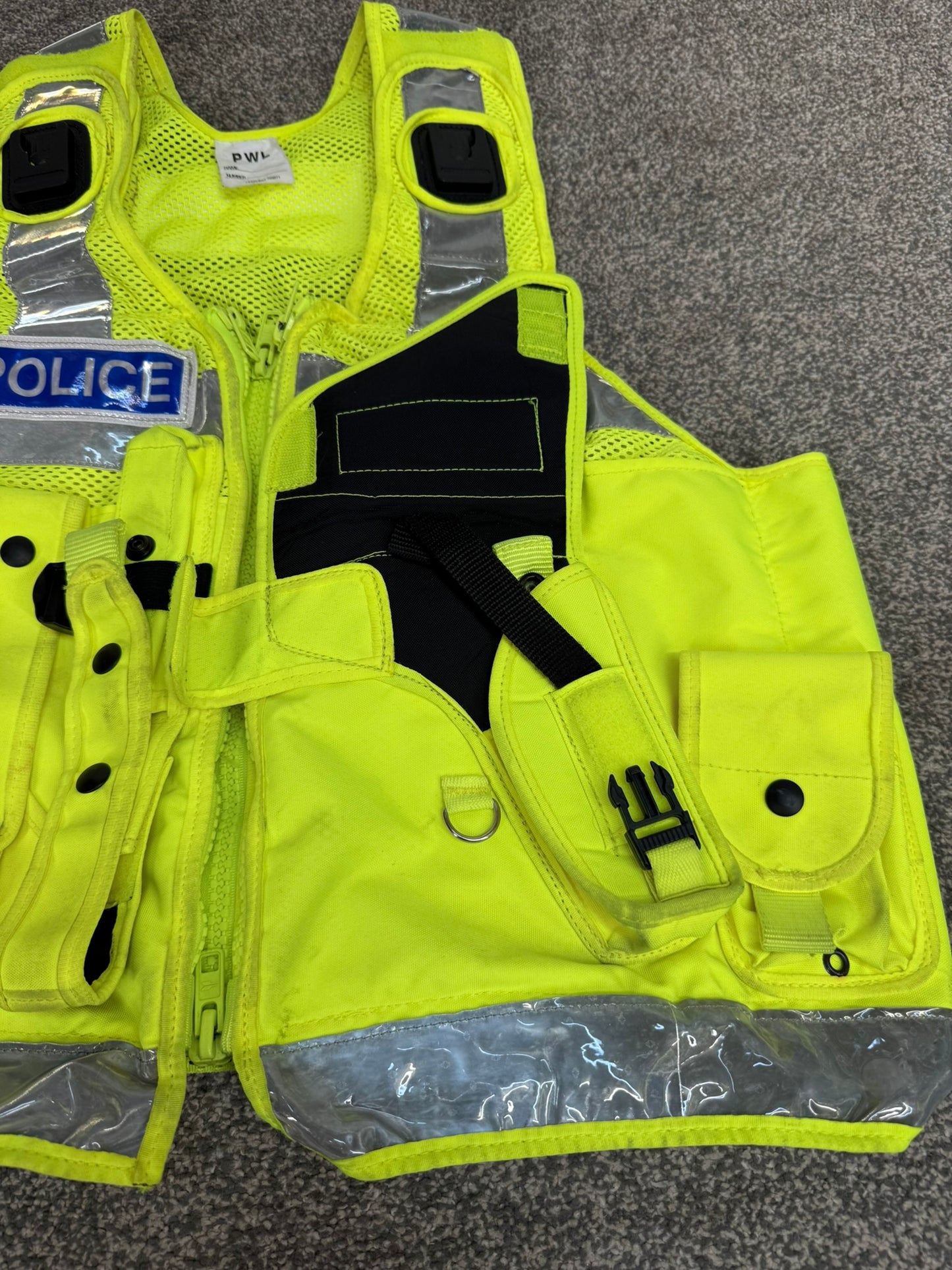 Badged Ex Police PWL Hi-Vis Taser Utility Tactical Vest - MEDIUM
