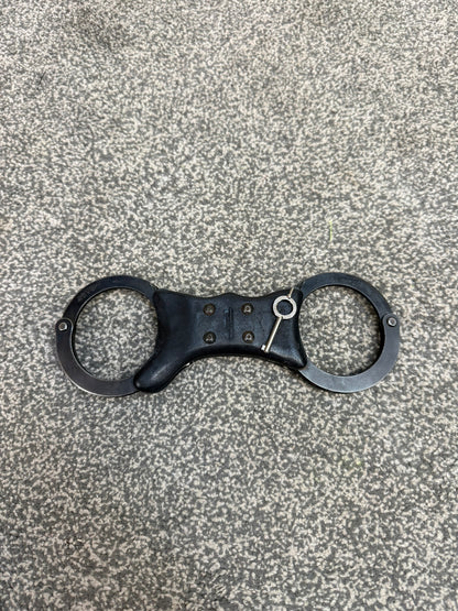 Ex Police Handcuffs Black Quik-Kuf Cuffs With Key Security Collectible Memorabilia Restraint