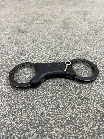 Ex Police Handcuffs Black Quik-Kuf Cuffs With Key Security Collectible Memorabilia Restraint