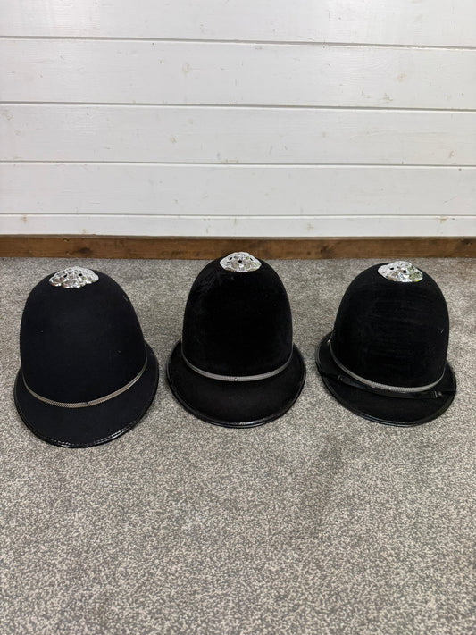 3x Ex Police Rose Top Custodian Bobby Helmet Job Lot Film Display Theatre