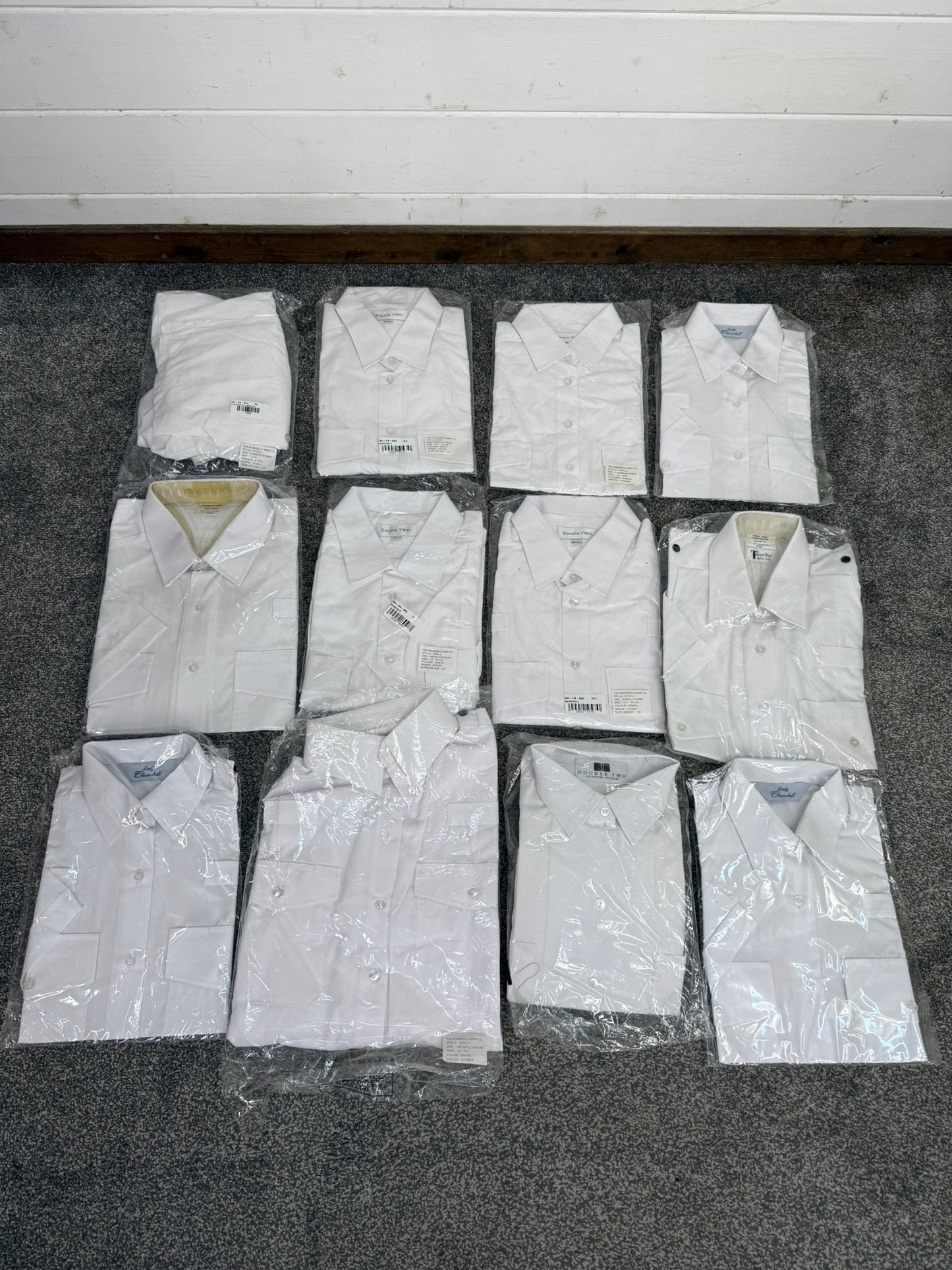 12x Ex Police White Shirt Job Lot Mixed Uniform Shirts