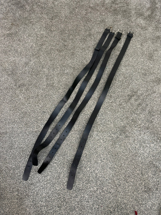 4x Ex Police Black Leather Belt Job Lot 34" 36" Patrol Security Trouser Belts