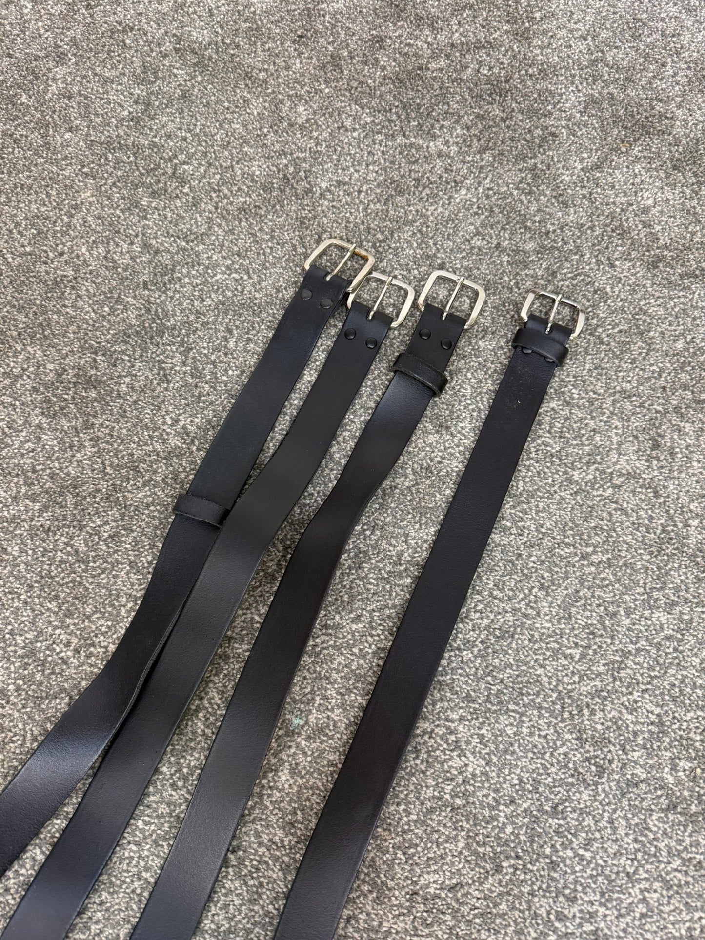 4x Ex Police Black Leather Belt Job Lot 34" 36" Patrol Security Trouser Belts