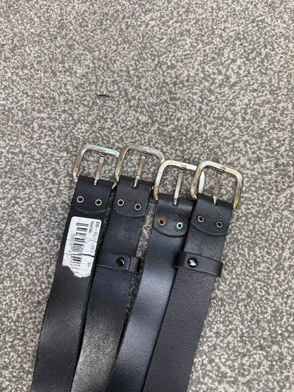4x Ex Police Black Leather Belt Job Lot 34" 36" Patrol Security Trouser Belts