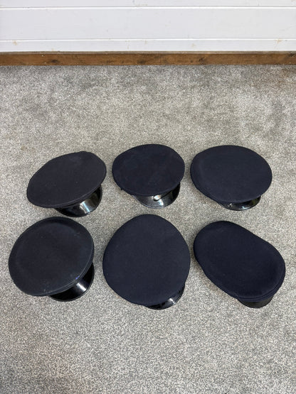 6x Ex Police Peak Cap Job Lot Theatre Headwear Uniform Film Prop Lot