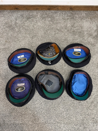 6x Ex Police Peak Cap Job Lot Theatre Headwear Uniform Film Prop Lot