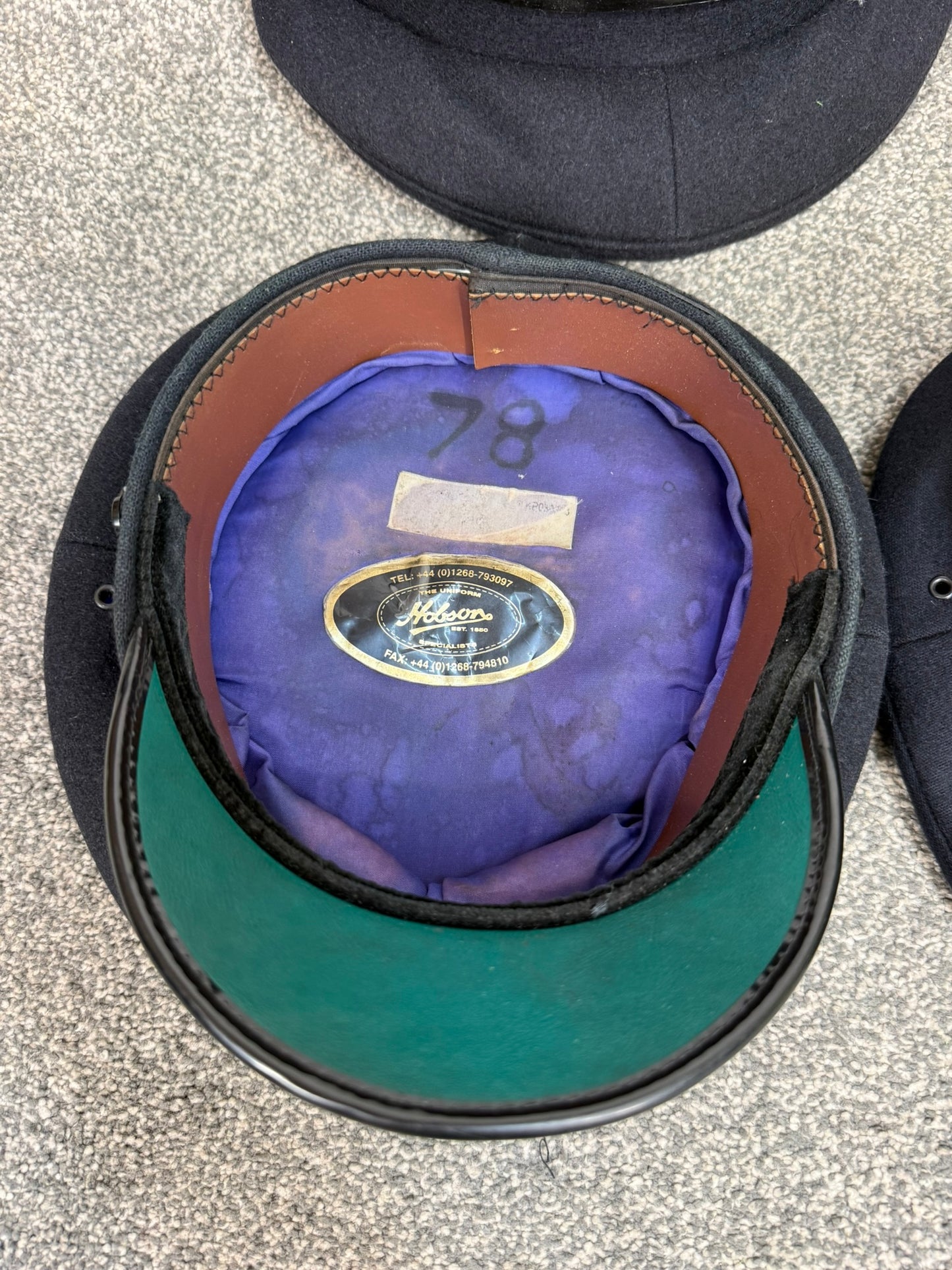 6x Ex Police Peak Cap Job Lot Theatre Headwear Uniform Film Prop Lot
