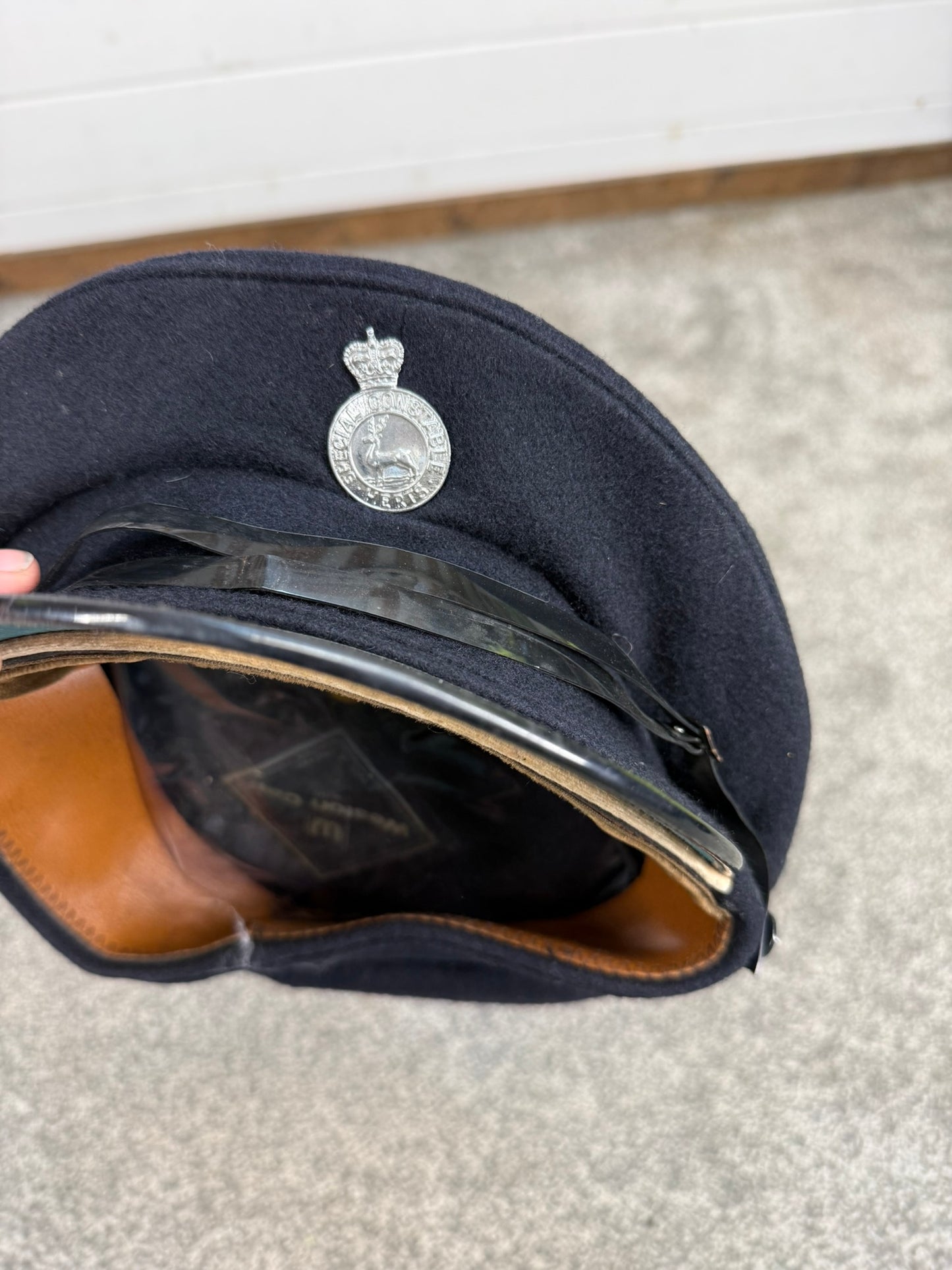 6x Ex Police Peak Cap Job Lot Theatre Headwear Uniform Film Prop Lot