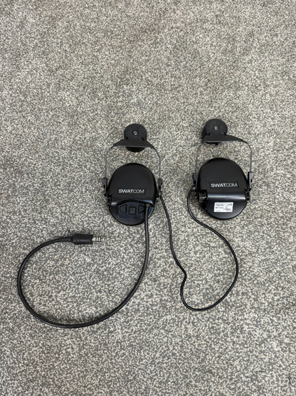 SwatCom Waterproof Headset Ex Police Helmet Rail Mounted WORKING