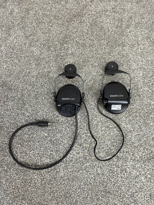 SwatCom Waterproof Headset Ex Police Helmet Rail Mounted WORKING
