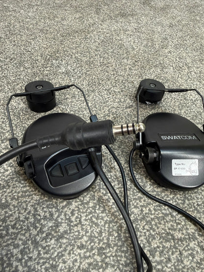 SwatCom Waterproof Headset Ex Police Helmet Rail Mounted WORKING