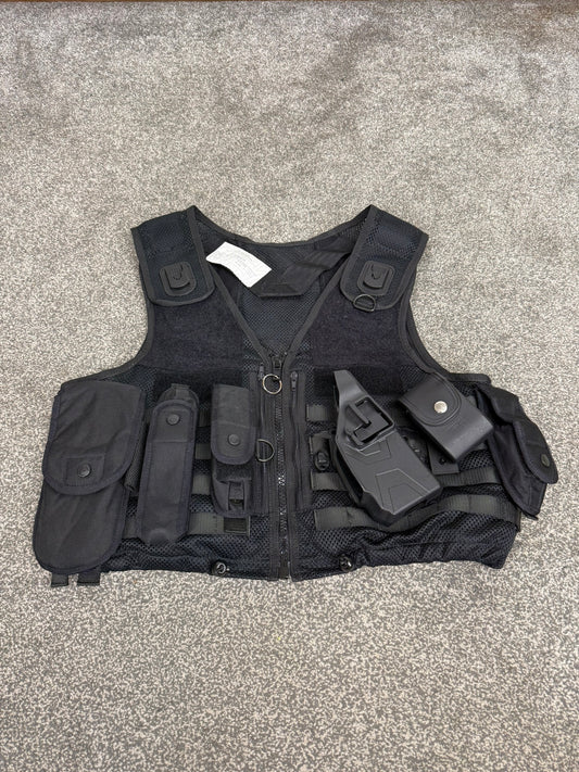 Safariland Black Molle Vest Taser Holster & Pouches Tactical Utility Security Vest XL