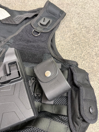 Safariland Black Molle Vest Taser Holster & Pouches Tactical Utility Security Vest XL