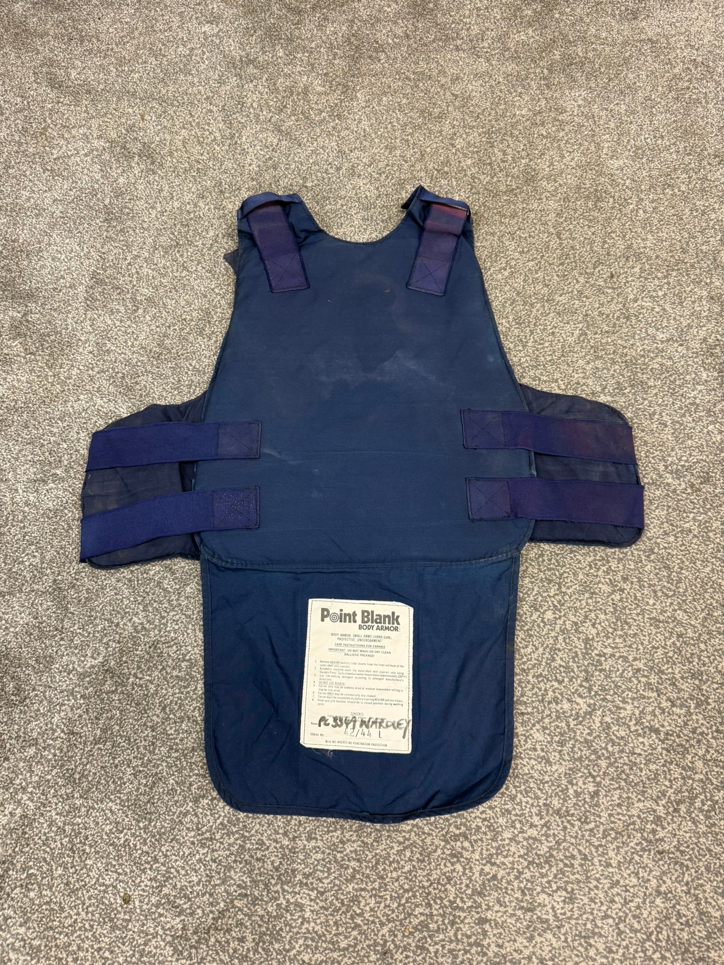Ex Police Point Blank Kevlar Body Armour WITH Inserts Collector Display