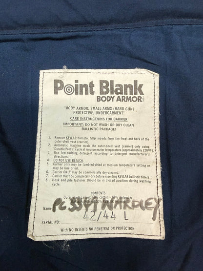 Ex Police Point Blank Kevlar Body Armour WITH Inserts Collector Display