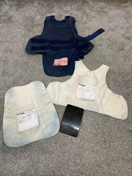 Ex Police Point Blank Kevlar Body Armour WITH Inserts Collector Display