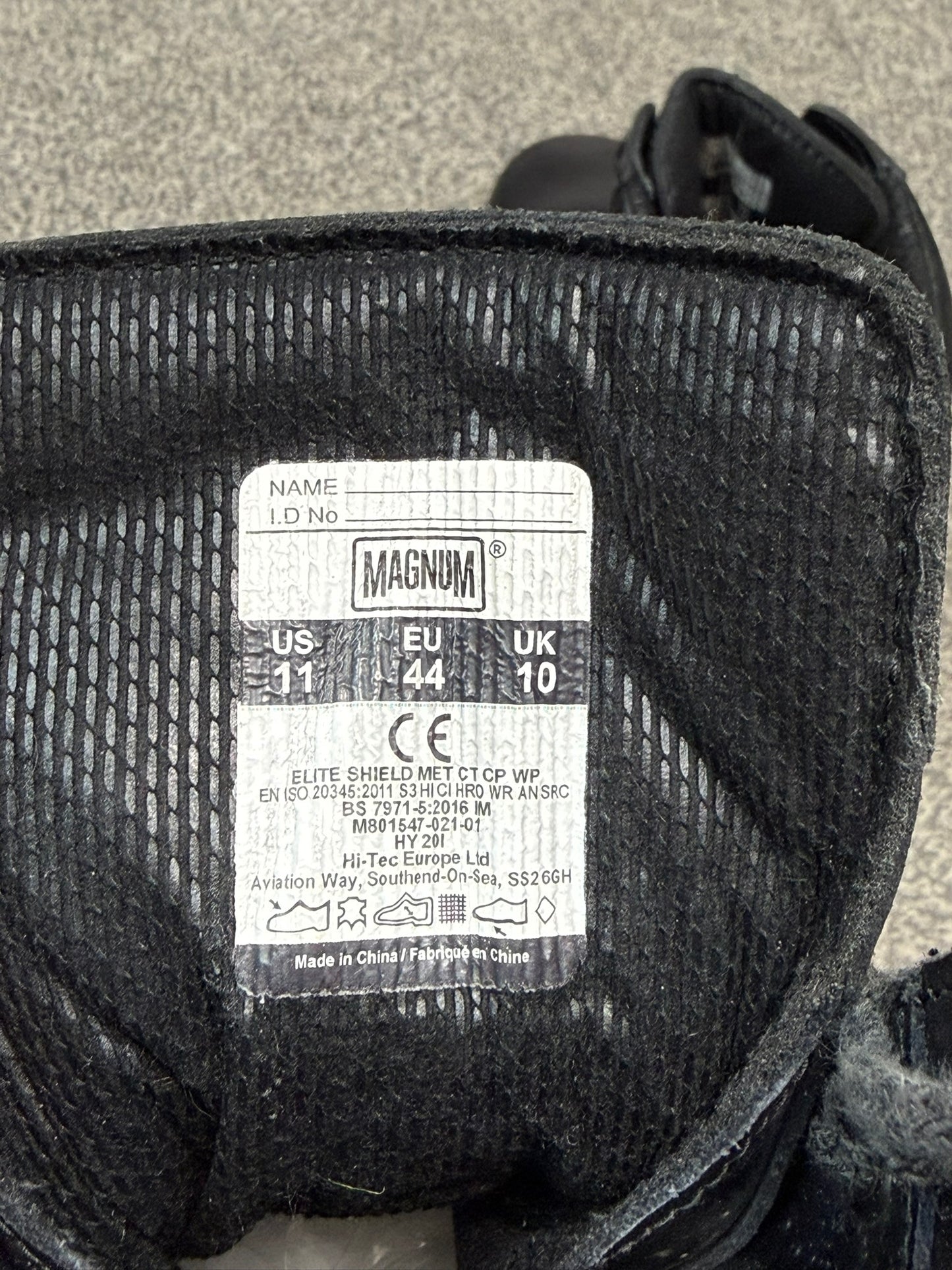 Magnum Elite Shield Met Black Leather Combat Boots UK 10 Ex Police Security Work