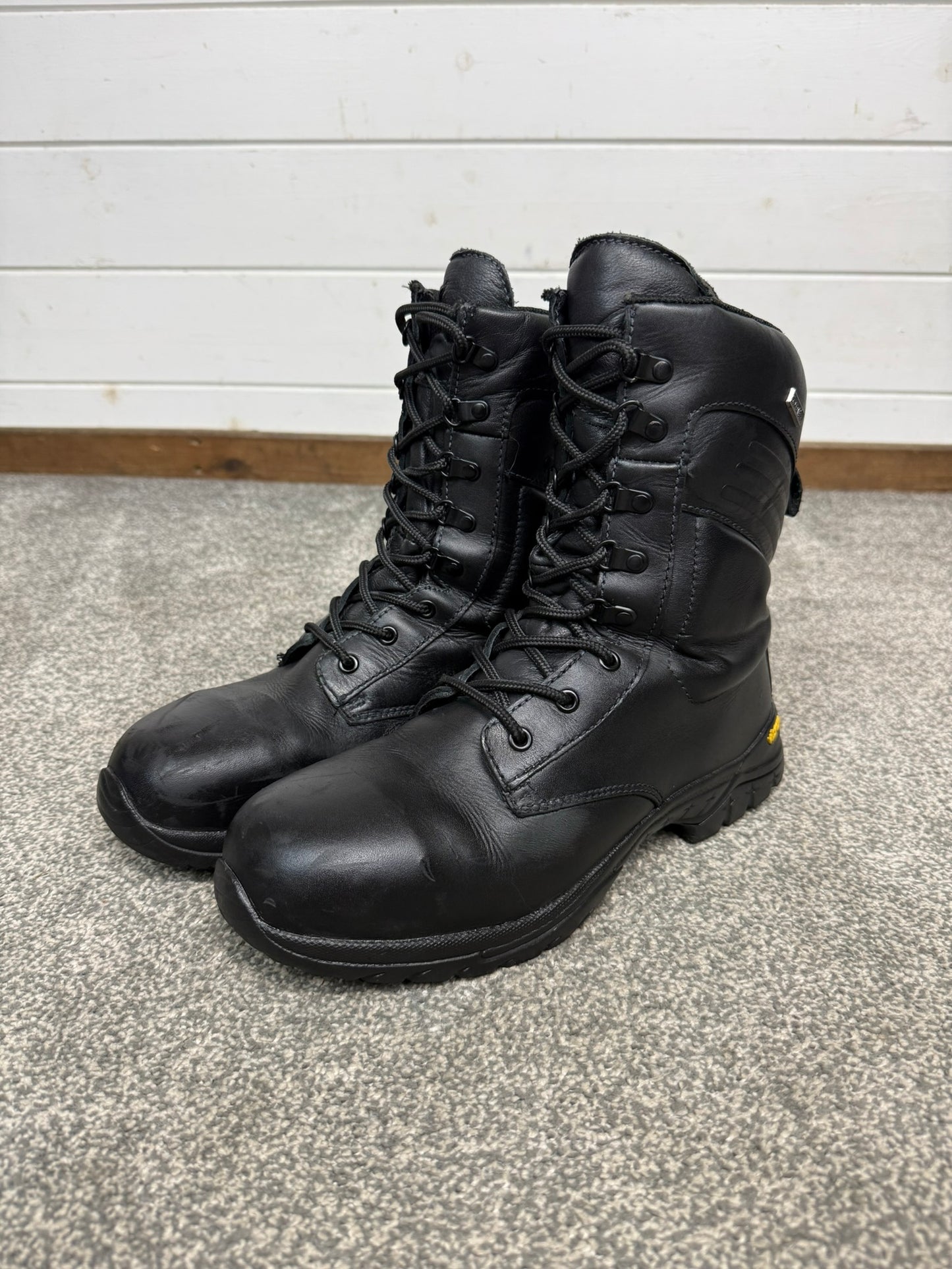 MLA Defender Typhoon Black Leather Boots UK 9 Public Order Security Ex Police