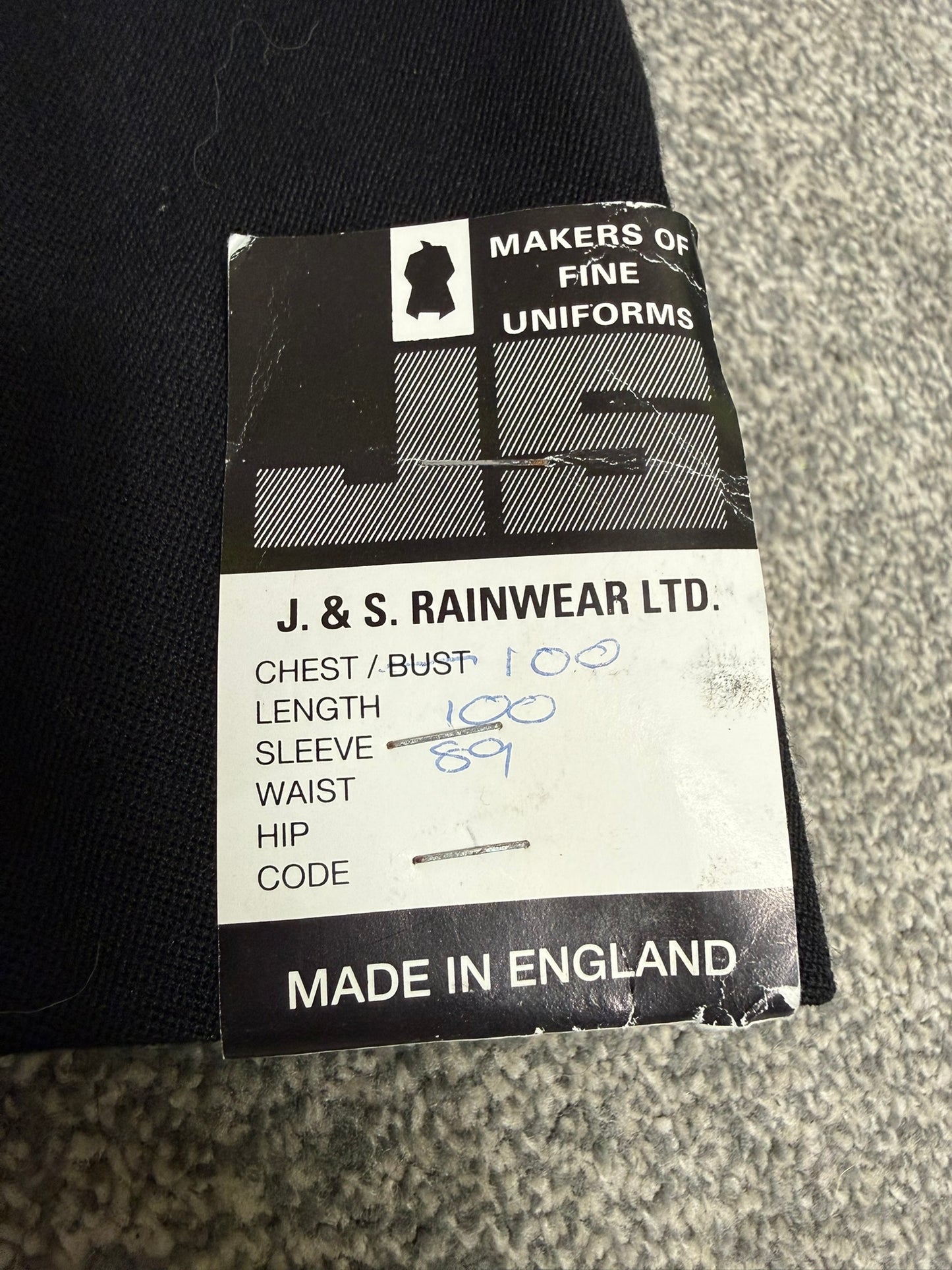 Unissued Ex Police J+S Rainwear Overcoat 39" Chest VGC Trench Coat Long Coat