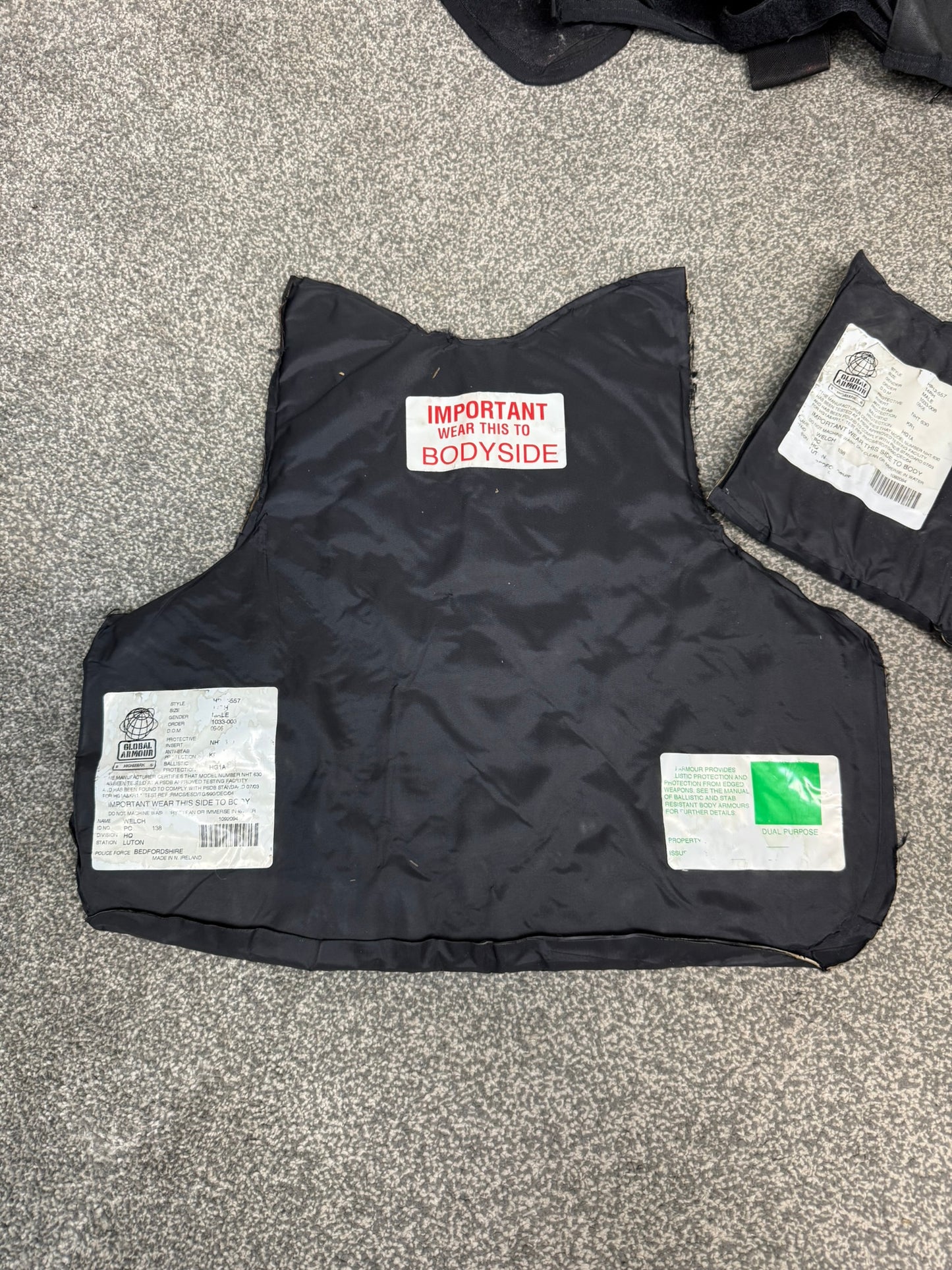 Ex Police Global Armour Body Armour Vest X LARGE Anti Stab & Ballistic HG1A / KR1 Security