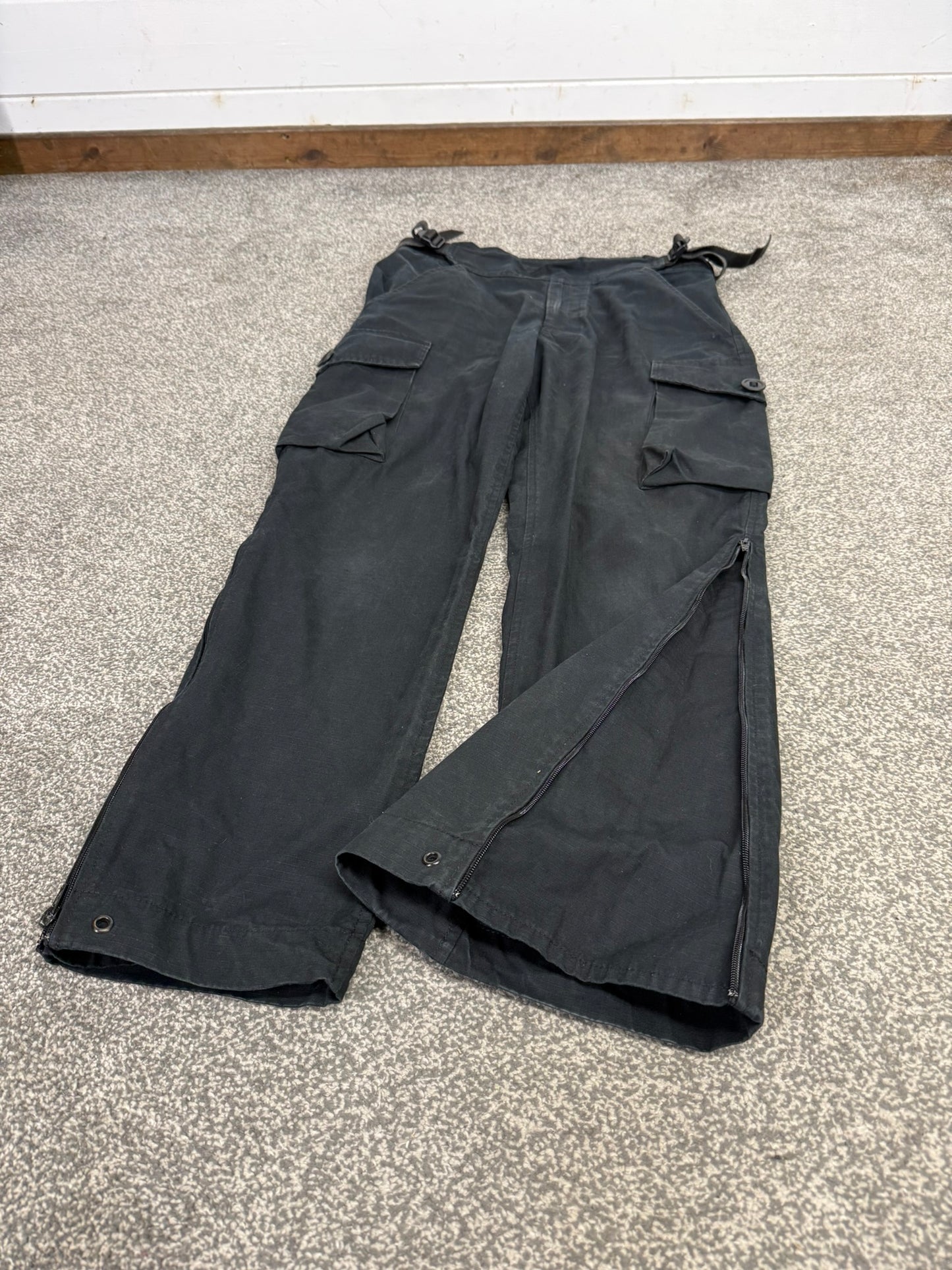 Ex Police Arktis Black Combat Cargo Trousers 32" Ripstop Dog Handler