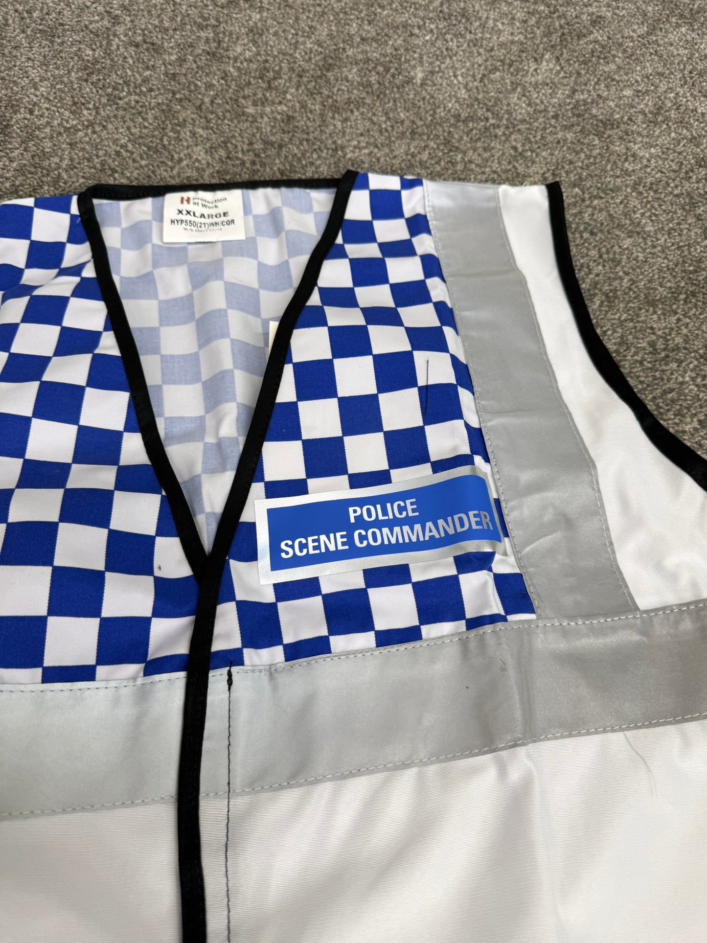 Ex Police Scene Commander White Vest Tabard XXL Film TV Collector Display