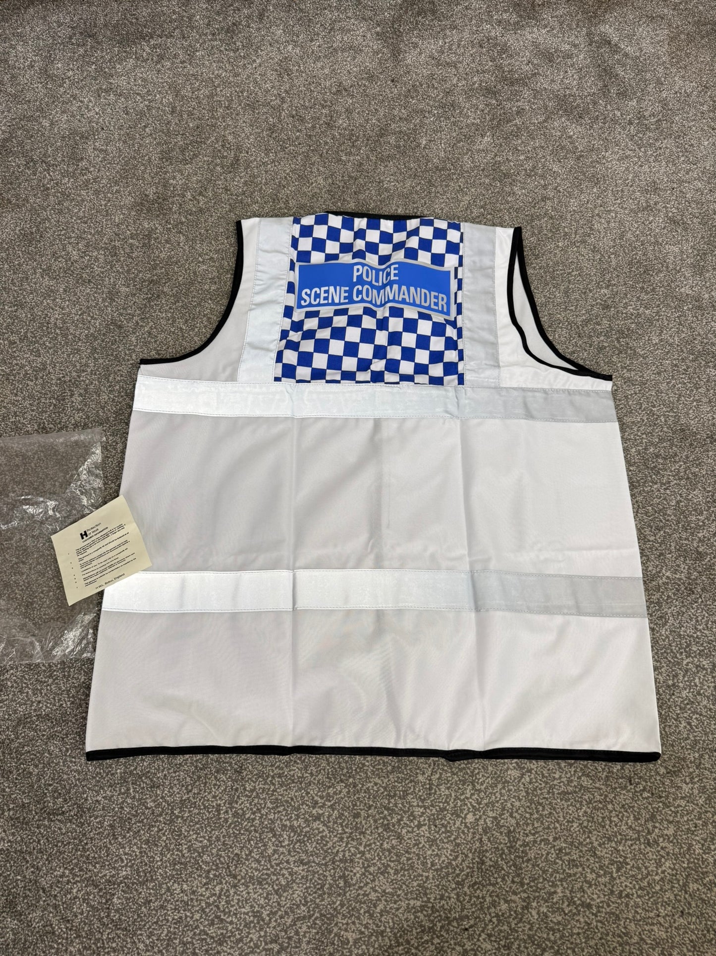 Ex Police Scene Commander White Vest Tabard XXL Film TV Collector Display