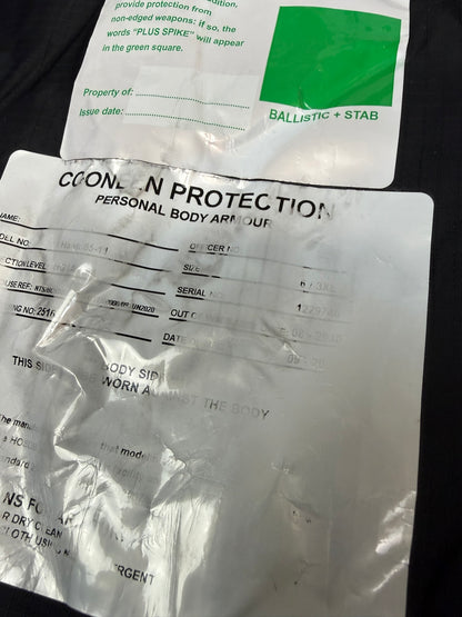 Ex Police Cooneen Body Armour Vest & Bag X LRG Anti Stab & Ballistic HG1A & KR1