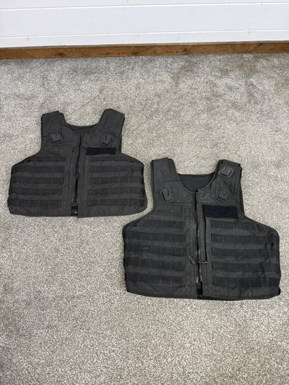 2x Ex Police Mehler MOLLE Body Armour Stab Vest Cover Black Security Airsoft