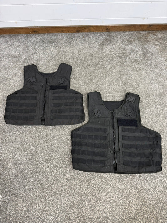 2x Ex Police Mehler MOLLE Body Armour Stab Vest Cover Black Security Airsoft