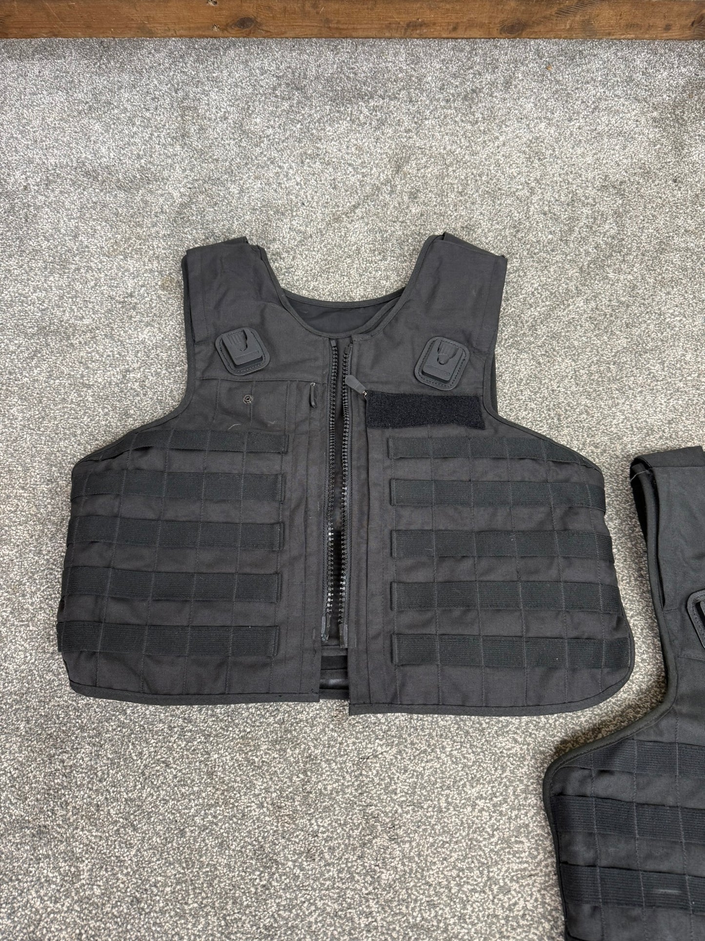 2x Ex Police Mehler MOLLE Body Armour Stab Vest Cover Black Security Airsoft