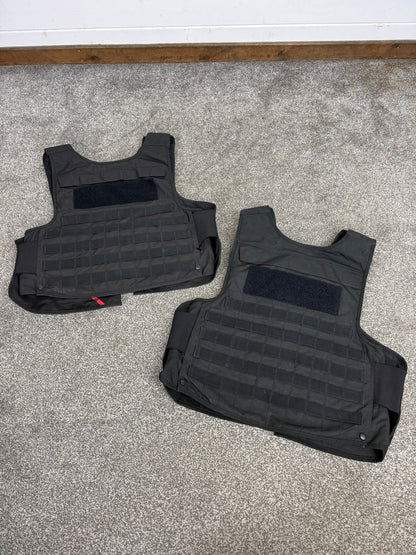 2x Ex Police Mehler MOLLE Body Armour Stab Vest Cover Black Security Airsoft