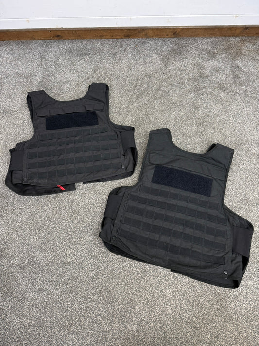2x Ex Police Mehler MOLLE Body Armour Stab Vest Cover Black Security Airsoft